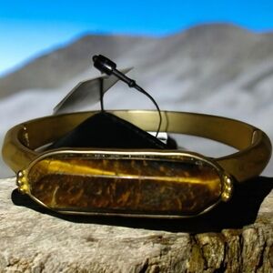 Chico's Semi Precious  Brown Stone/Brass  Bracelet